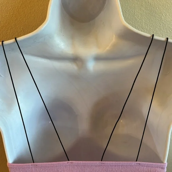 By Together Alani Ribbed Brami Lilac Scoop Neckline Cropped Womens Size M/L - Picture 6 of 12